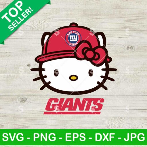 Hello Kitty Face New York Giants NFL SVG