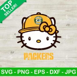 Hello Kitty Face Green Bay Packers NFL SVG, Green Bay Packers NFL SVG, Hello Kitty NFL Fan SVG