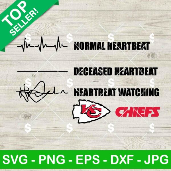 Heartbeat Watching KC Chiefs Football SVG