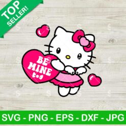 Hello Kitty Be Mine Valentine SVG, Hello Kitty Valentine's SVG, Hello Kitty Holding Heart SVG