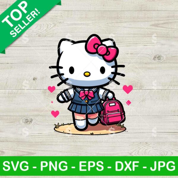 Hello Kitty Go To School SVG
