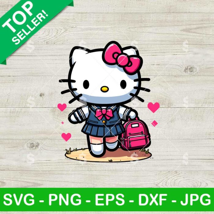 Hello Kitty Go To School SVG