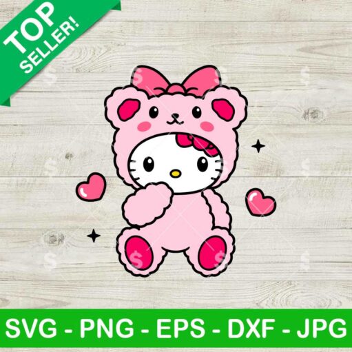 Hello Kitty Teddy Bear SVG