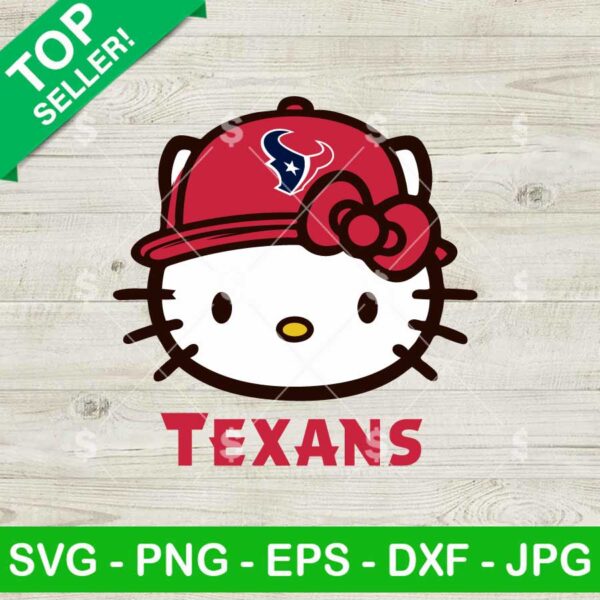 Hello Kitty Face Houston Texans NFL SVG, Houston Texans NFL SVG, Hello Kitty NFL Fan SVG