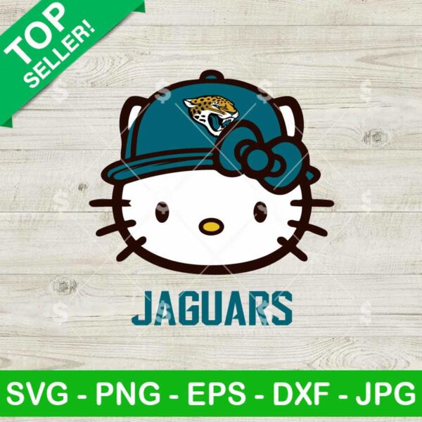 Hello Kitty Face Jacksonville Jaguars NFL SVG, Jacksonville Jaguars NFL SVG, Hello Kitty NFL Fan SVG