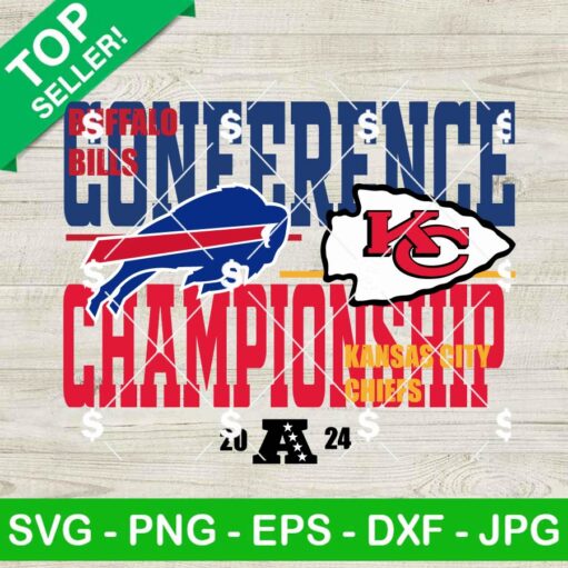 KC Chiefs Vs Buffalo Bills 2024 AFC Championship SVG