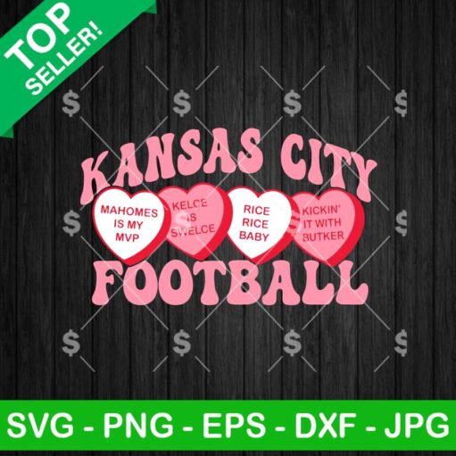 Kansas City Chiefs Candy Heart SVG