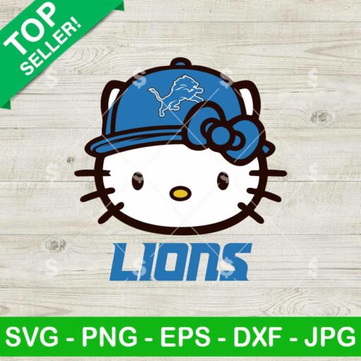 Hello Kitty Face Detroit Lions NFL SVG