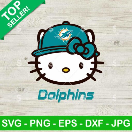 Hello Kitty Face Miami Dolphins NFL SVG