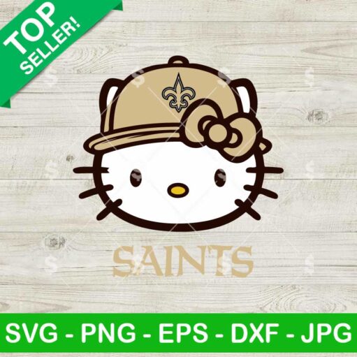 Hello Kitty Face New Orleans Saints NFL SVG