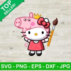 Hello Kitty Peppa Pig SVG, Hello Kitty Costume Peppa Pig SVG, Sanrio Kitty SVG