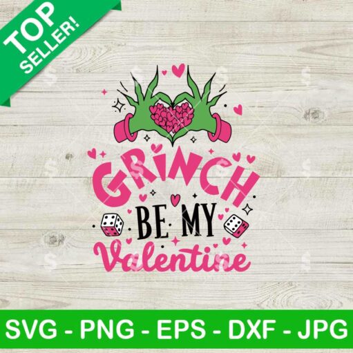 Retro Grinch Be My Valentine Heart SVG