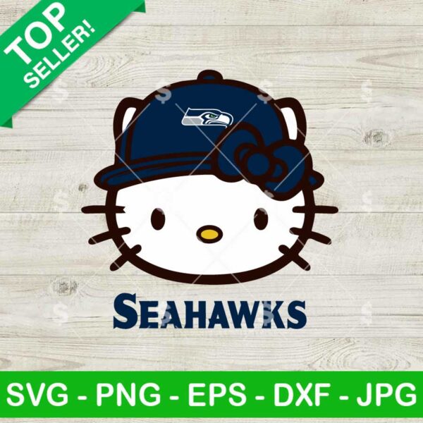 Hello Kitty Face Seattle Seahawks NFL SVG