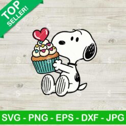 Snoopy Heart Cupcake SVG