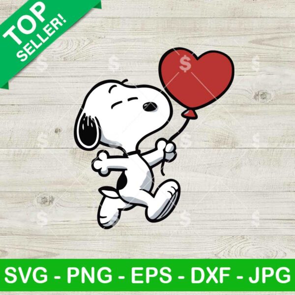 Snoopy Heart Balloon SVG