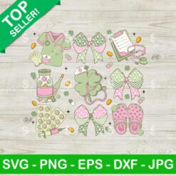 St Patricks Day Nurse Coquette Bow SVG, St. Patricks Day Nurse Coquette SVG, Nurse Life SVG