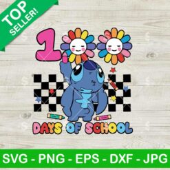 Cute Stitch 100 Days Of School SVG