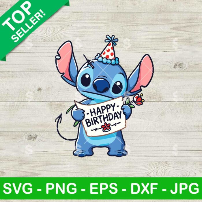 Happy Birthday Stitch SVG