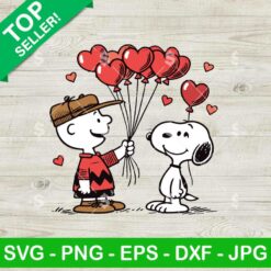 Valentines Charlie Brown and Snoopy SVG