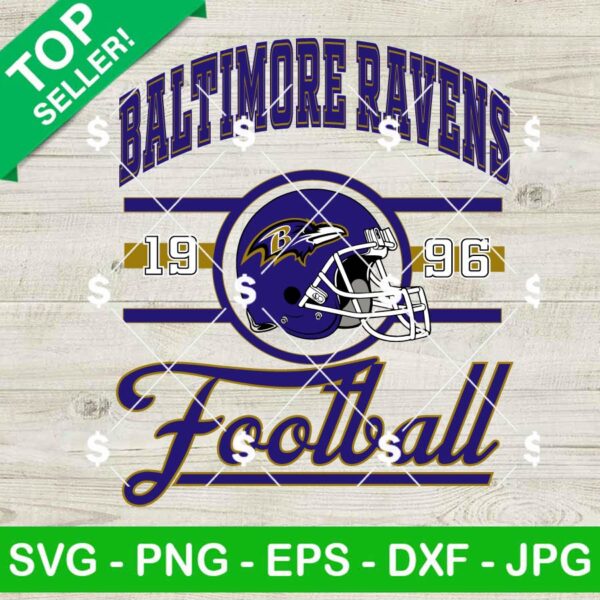 Vintage Baltimore Ravens Est 1996 SVG, Baltimore Ravens Football SVG, Baltimore Ravens NFL SVG