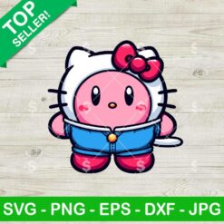 Hello Kitty Baby Kirby SVG, Baby Kirby SVG, Hello Kitty Kirby Game SVG