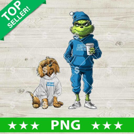 Detroit Lions Grinch and Dog PNG