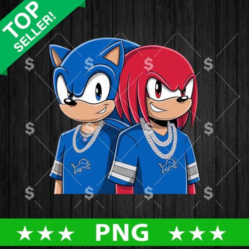 Sonic And Knuckles Detroit Lions Players PNG