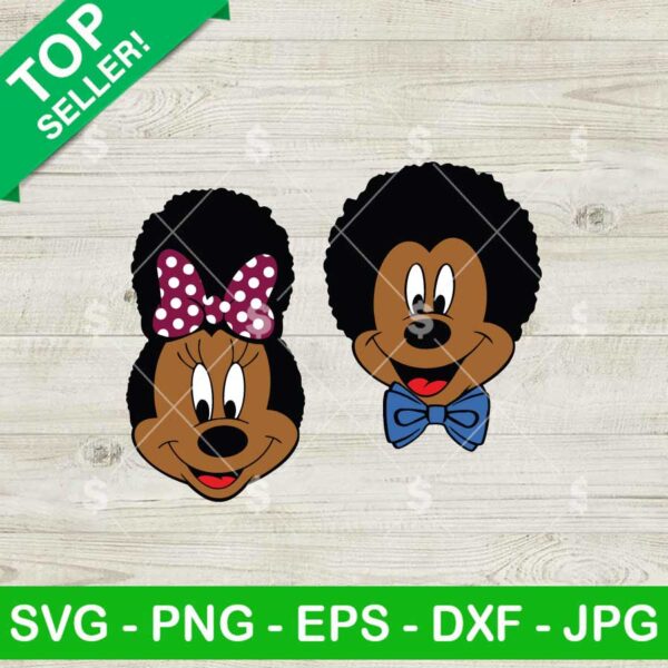 African American Minnie and Mickey SVG