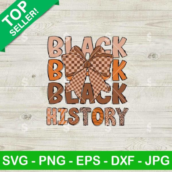 Black History Checkered Bow SVG