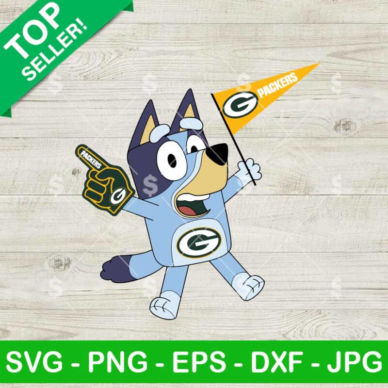 Bluey Game Day Football Green Bay Packers SVG, Bluey Football SVG, Green Bay Packers NFL SVG