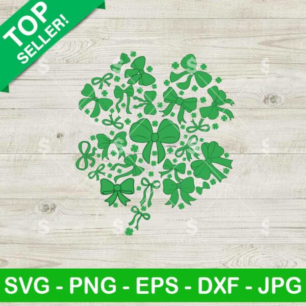 Coquette Bow Clover St Patricks Day SVG