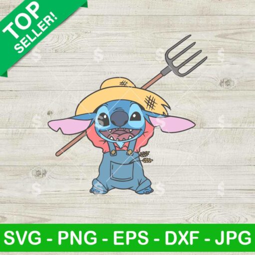 Stitch As Farmer SVG