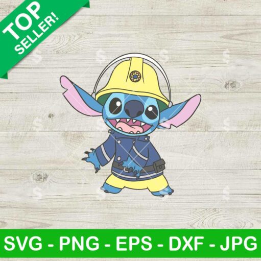 Firefighter Disney Stitch SVG