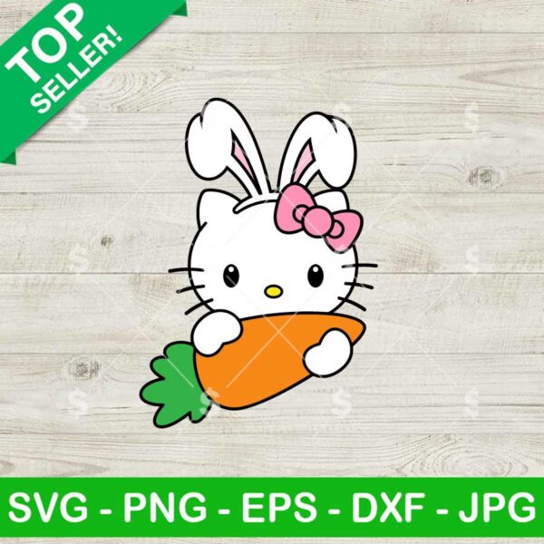 Hello Kitty Easter Bunny SVG, Easter Bunny SVG, Hello Easter Kitten SVG