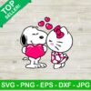 Hello Kitty Kissing Snoopy SVG