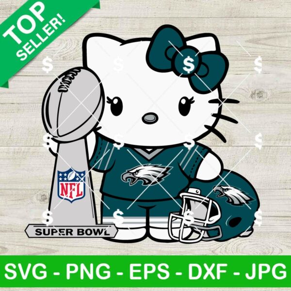 Hello Kitty Philadelphia Eagles Super Bowl SVG