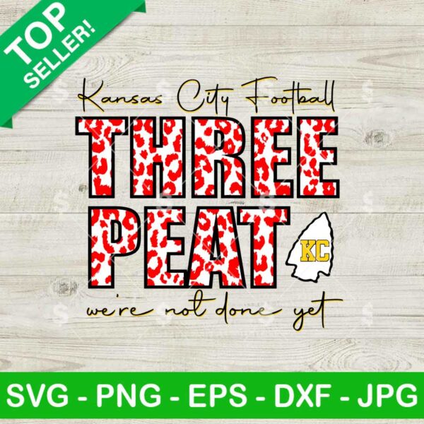 Kansas City Football Three Peat SVG