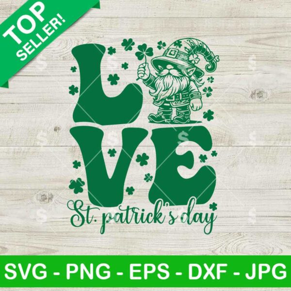 Love Gnome St Patrick's Day SVG