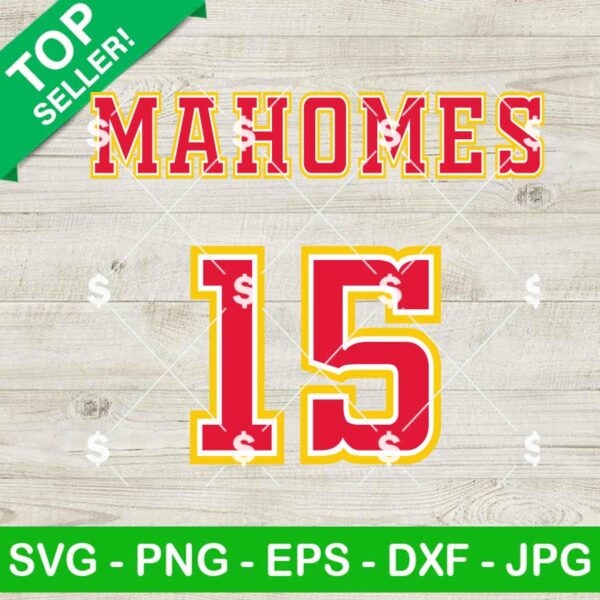 Patrick Mahomes 15 SVG