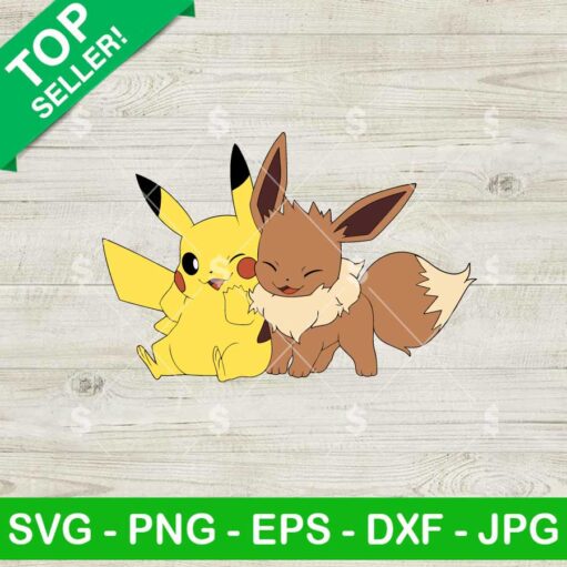 Pikachu And Eevee SVG