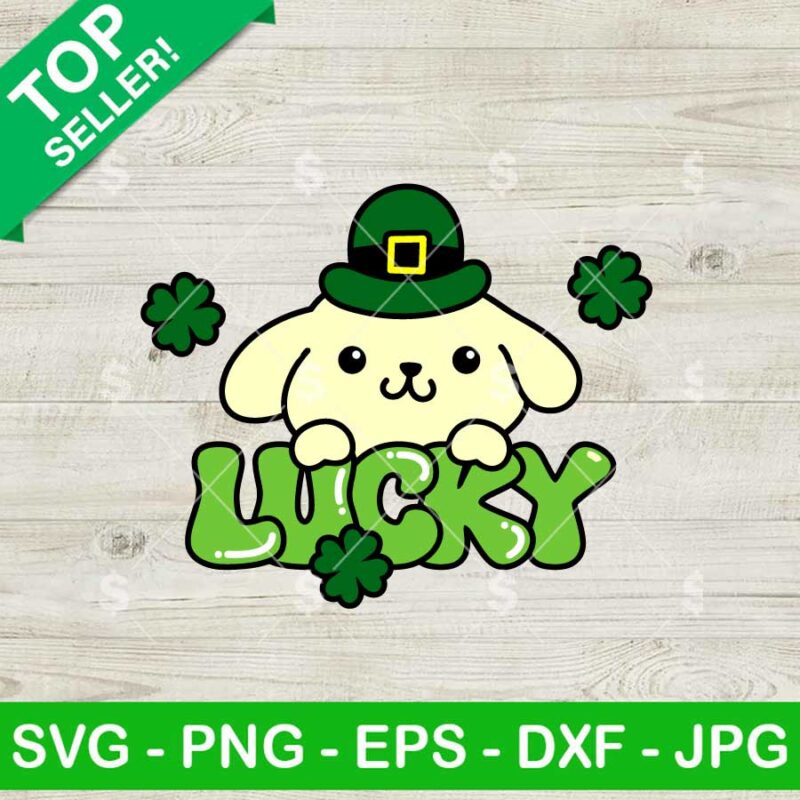 Pompompurin St Patricks Day SVG, Kawaii Pompompurin St Patricks Day SVG, Sanrio Lucky Irish SVG