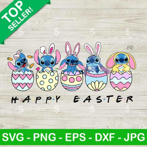 Stitch Bunny Happy Easter SVG