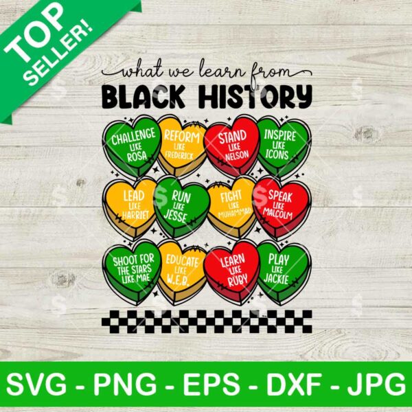 What We Learn From Black History SVG, Black History Heart SVG, African American Juneteenth SVG