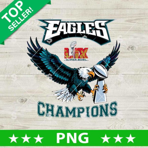 Eagles Mascot LIX Super Bowl Champions PNG