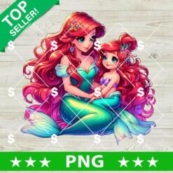 Ariel Little Mermaid Mom and Daughter PNG