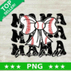 Baseball Mama Coquette Bow PNG