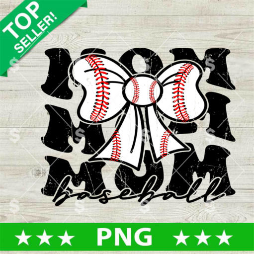 Baseball Mom Bow PNG