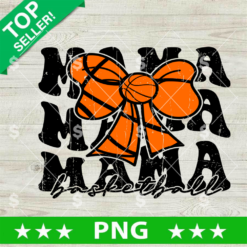 Basketball Mama PNG, Vintage Basketball Game Day PNG, Mama Coquette Bow Sublimation PNG