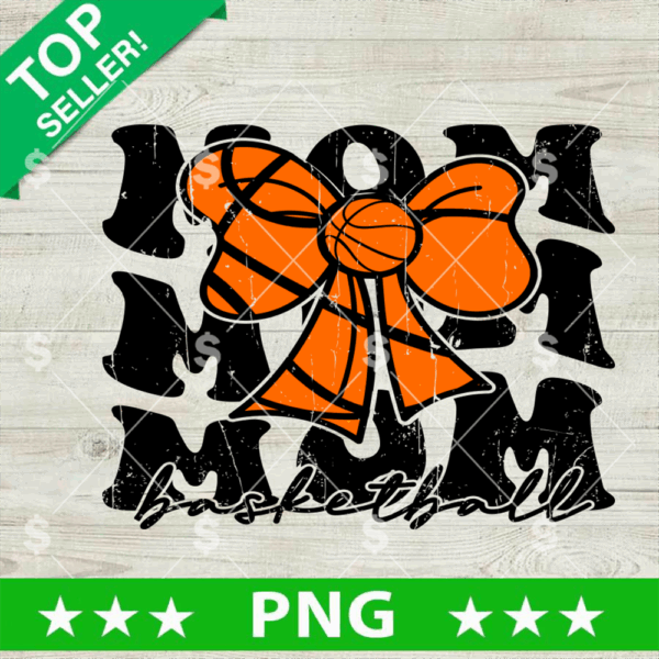 Basketball Mom Coquette Bow PNG, Coquette Vintage Basketball PNG, Mama Coquette Bow Sublimation PNG