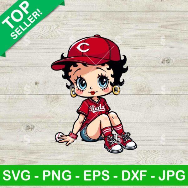 Betty Boop Cincinnati Reds Baseball MLB SVG, Betty Boop Girl Baseball MLB SVG